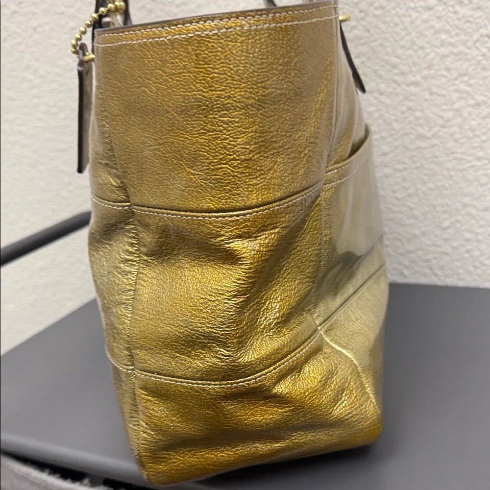 Coach Metallic Gold/Silver Tote Bag- EUC